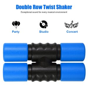 RANMING Twist Shake ABS Double Row Shakers Percussion Instruments Medium Volumelatin Percussion Instruments for Accompaniment,Studio,Band,Drummers (Blue)