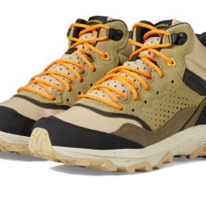 Merrell® Speed Solo Mid Waterproof Hiking Boots for Men – FloatPro™ Foam Midsole – Removable PU Footbed Clay/Olive 9 M