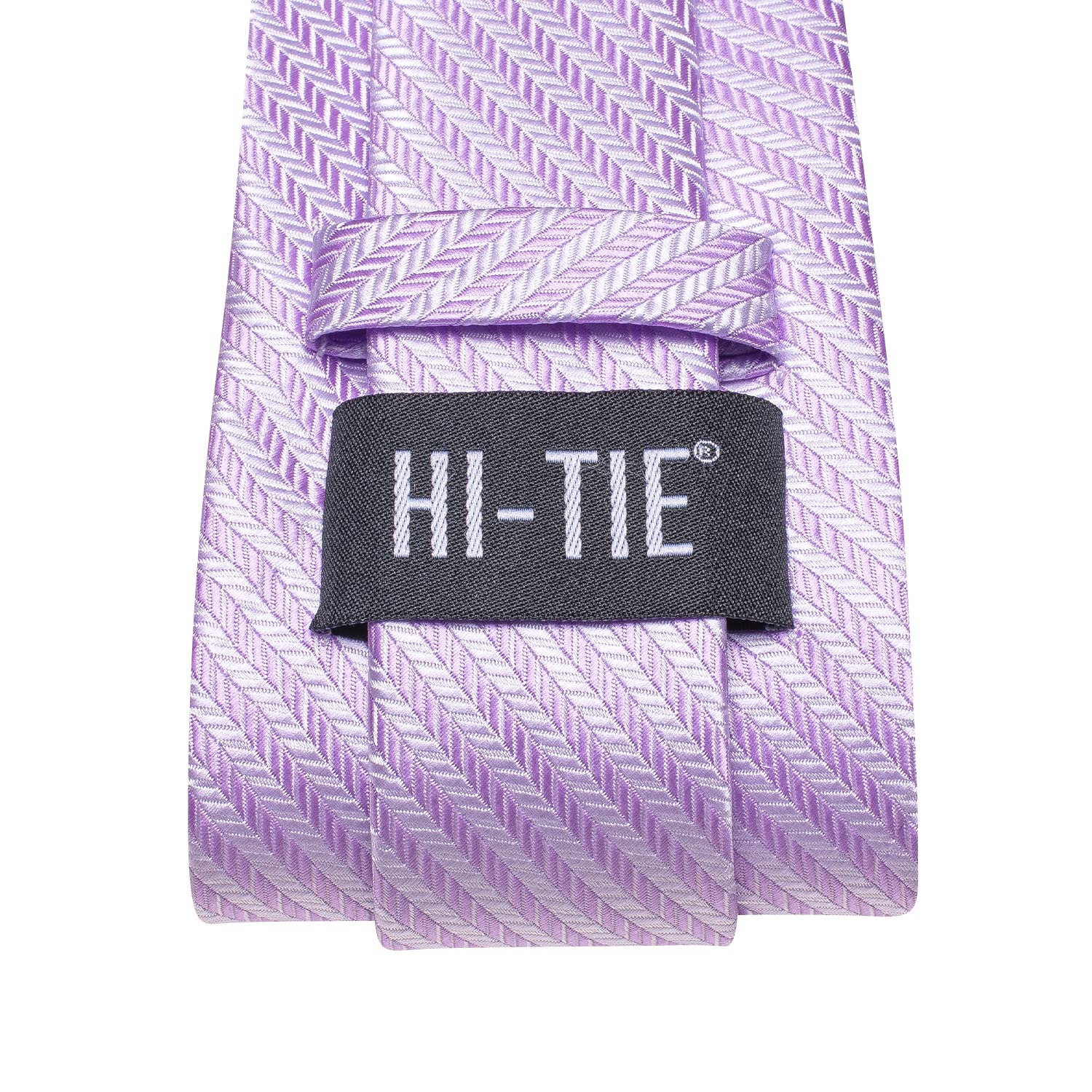 Hi-Tie Men's Wedding Tie Set And Pocket Square Jacquard Woven Silk Necktie Cufflinks With Lapel Pin For Party Prom,Lavender