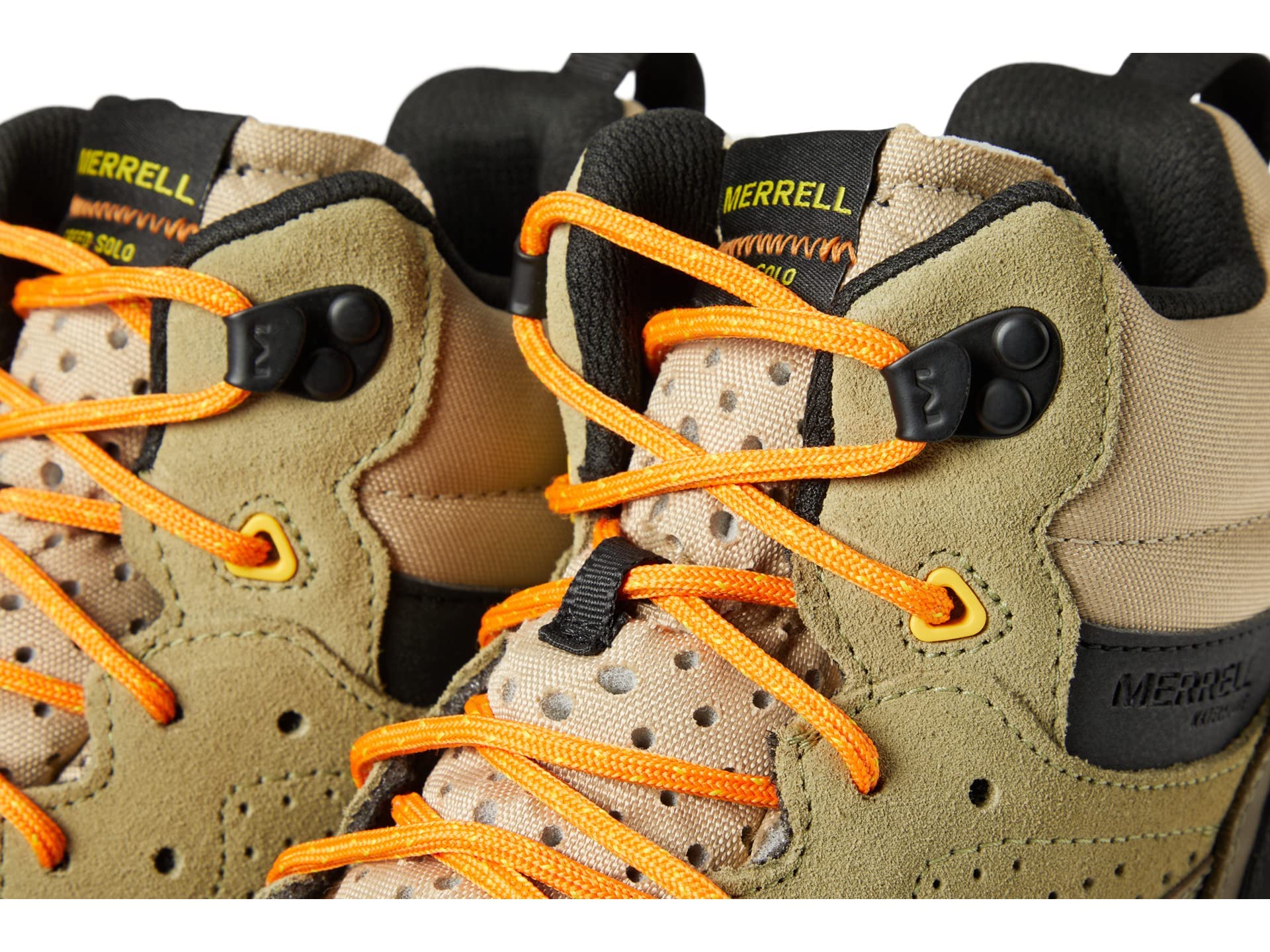 Merrell® Speed Solo Mid Waterproof Hiking Boots for Men – FloatPro™ Foam Midsole – Removable PU Footbed Clay/Olive 9 M