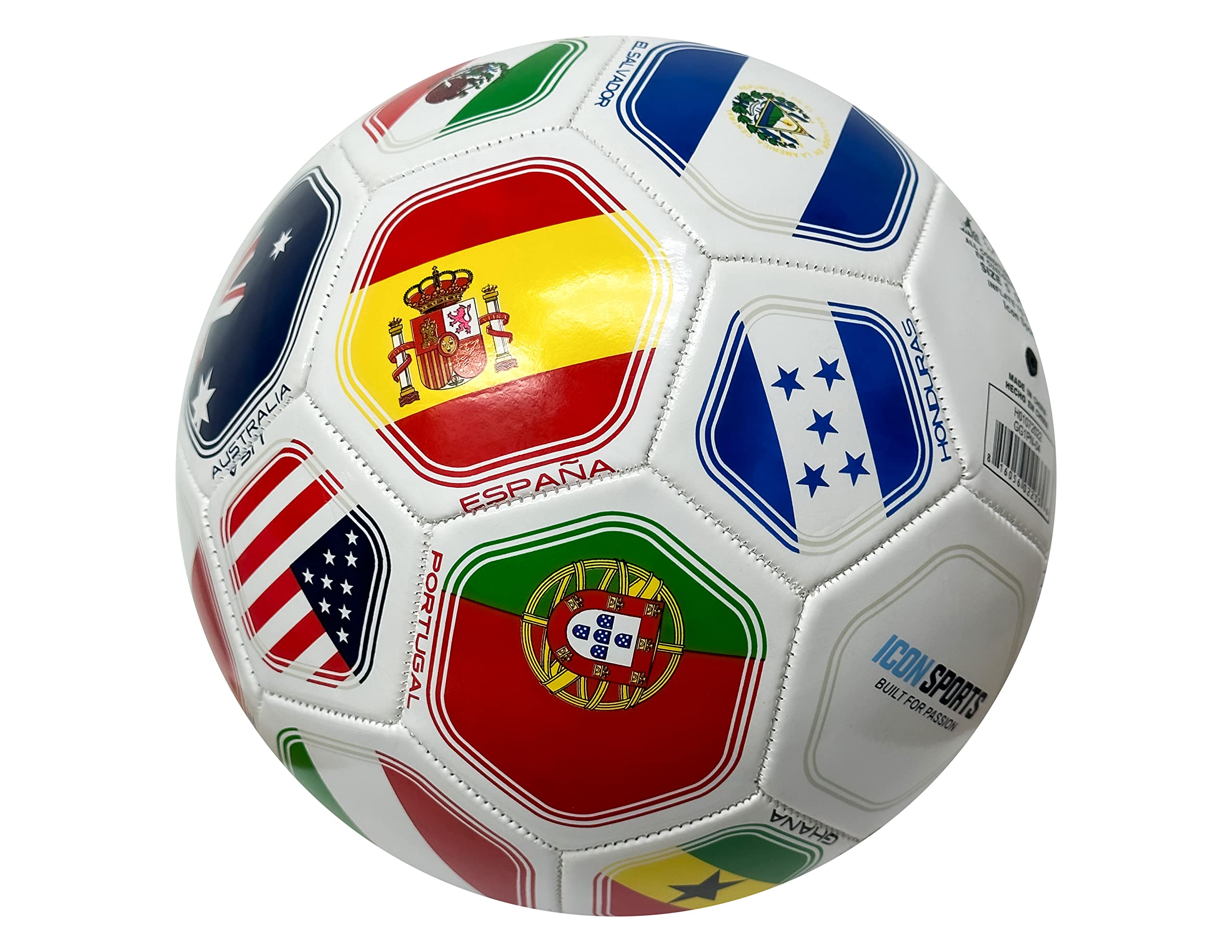 Icon Sports Country Flags Soccer Ball Size 5, World Club National Teams, Flag Soccer Ball #5