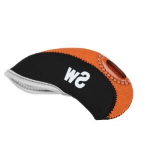 Putter Cover, Golf Covers Machine Washable 10pcs Waterproof Golf Driver Head Cover Golf Club Iron Head Covers Tough for Golf Lovers(Black Orange + Number)