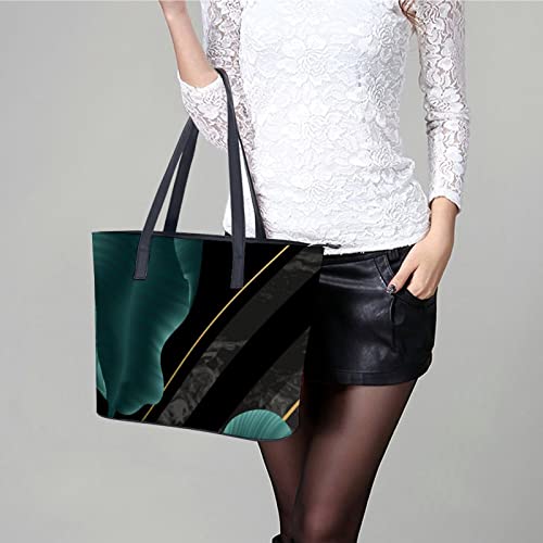 Womens Handbag Palm Leaves Leather Tote Bag Top Handle Satchel Bags For Lady