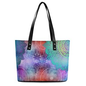 womens handbag colorful pattern leather tote bag top handle satchel bags for lady