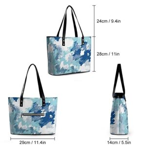 Womens Handbag Tie Dye Pattern Leather Tote Bag Top Handle Satchel Bags For Lady