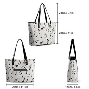 Womens Handbag Musical Notes Patterns Leather Tote Bag Top Handle Satchel Bags For Lady