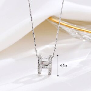 XUDEJUN Classic Letter Design 925 Sterling Silver Chain Necklace for Women(D)…