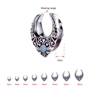 ERKUOO Piercing Jewelry 2PCS Floral Saddle Tunnels Plugs, Hypoallergenic 316L Stainless Steel, 0g(8mm)