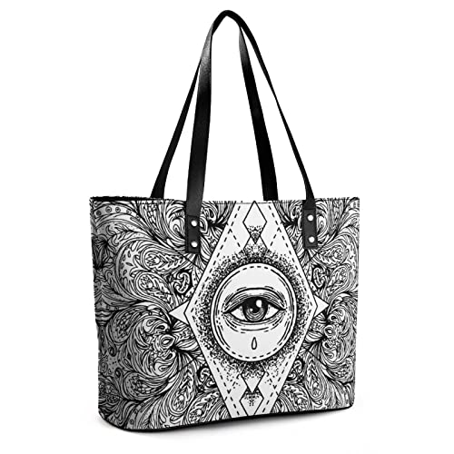 Womens Handbag Mandala Pattern Leather Tote Bag Top Handle Satchel Bags For Lady