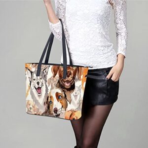 Womens Handbag Dog Leather Tote Bag Top Handle Satchel Bags For Lady