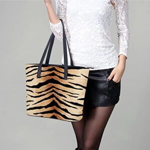 Womens Handbag Tiger Animal Skin Texture Leather Tote Bag Top Handle Satchel Bags For Lady