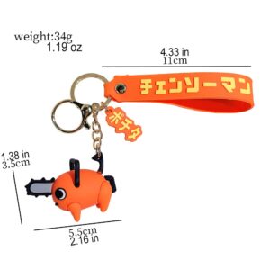 Chainsaw Keychain Figure Pochita Key Ring Fashion Anime Backpack Pendant for Women Men Gifts Jewelry Accessories