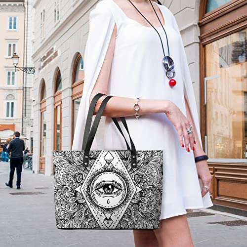 Womens Handbag Mandala Pattern Leather Tote Bag Top Handle Satchel Bags For Lady