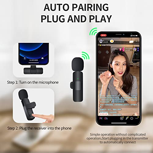 FAZFACTORY Wireless Lavalier Mini Microphone for iPhone - 2 Wireless Microphones - Clip On Plug and Play - Auto Sync - No App Required - Premium Noise Cancelling - Crisp and Sharp Recording