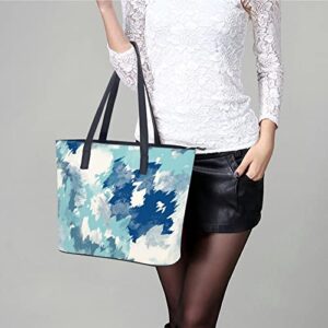 Womens Handbag Tie Dye Texture Leather Tote Bag Top Handle Satchel Bags For Lady