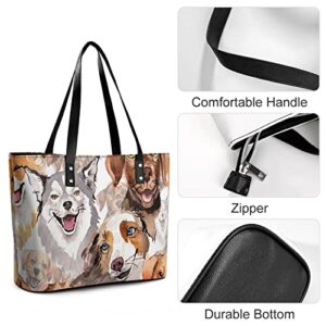 Womens Handbag Dog Leather Tote Bag Top Handle Satchel Bags For Lady