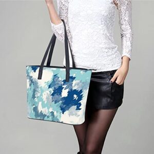 Womens Handbag Tie Dye Pattern Leather Tote Bag Top Handle Satchel Bags For Lady