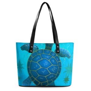 womens handbag sea turtle leather tote bag top handle satchel bags for lady