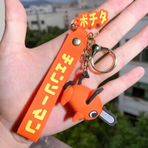 Chainsaw Keychain Figure Pochita Key Ring Fashion Anime Backpack Pendant for Women Men Gifts Jewelry Accessories