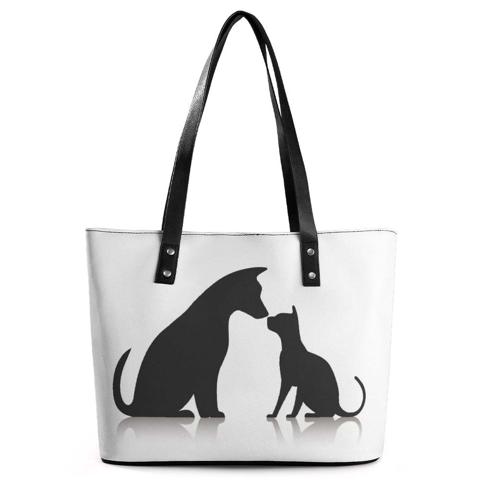 Womens Handbag Cats Animal Dog Leather Tote Bag Top Handle Satchel Bags For Lady