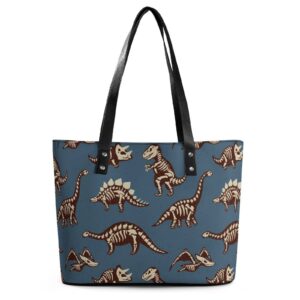 womens handbag dinosaurs animal pattern leather tote bag top handle satchel bags for lady