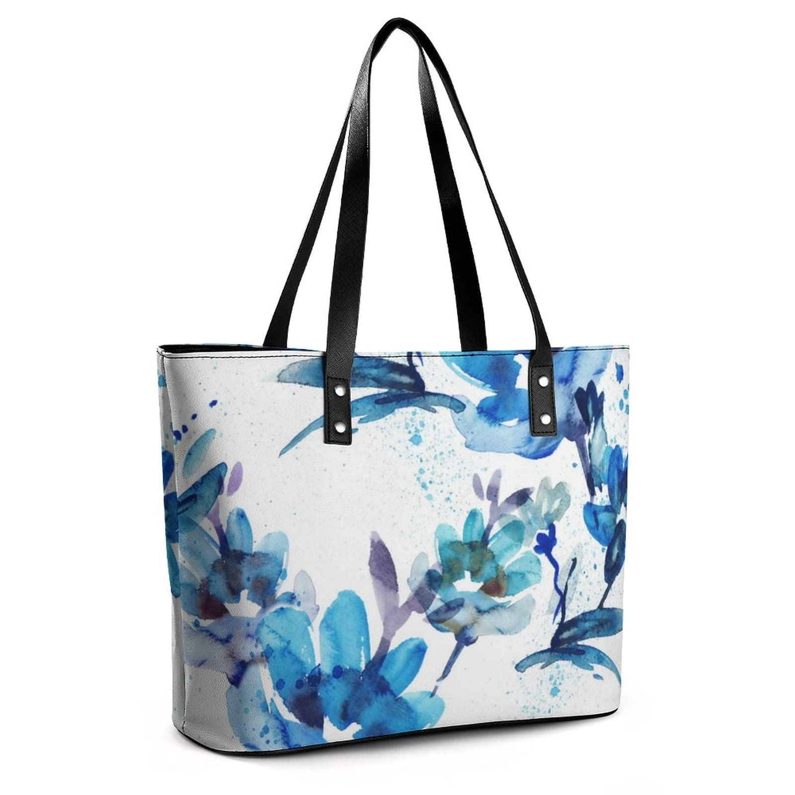 Womens Handbag Flowers Floral Pattern Leather Tote Bag Top Handle Satchel Bags For Lady