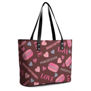 Womens Handbag Hearts And Love Pink Pattern Leather Tote Bag Top Handle Satchel Bags For Lady