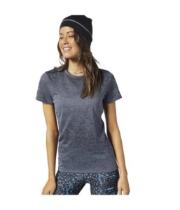 reebok womens osr knit basic t-shirt, grey, xx-small