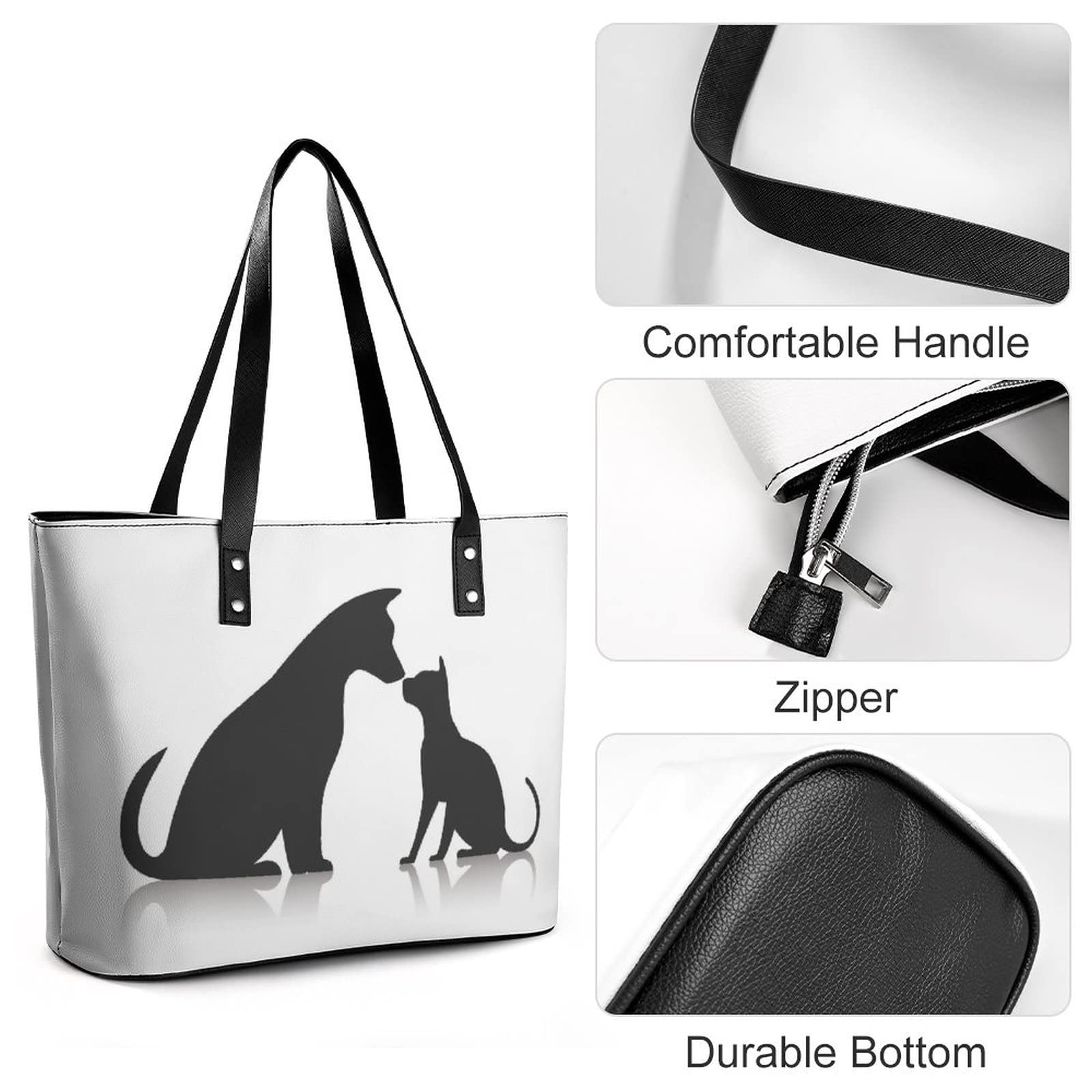 Womens Handbag Cats Animal Dog Leather Tote Bag Top Handle Satchel Bags For Lady