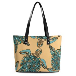 womens handbag sea turtles leather tote bag top handle satchel bags for lady