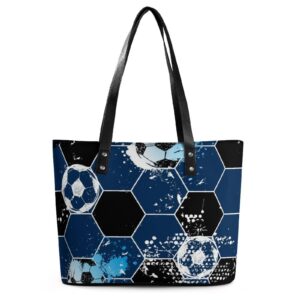 womens handbag football sport pattern leather tote bag top handle satchel bags for lady