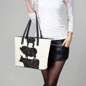 Womens Handbag Farm Animals Leather Tote Bag Top Handle Satchel Bags For Lady