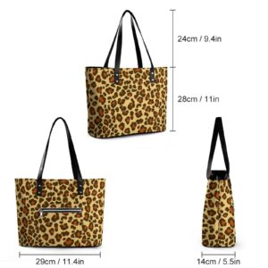 Womens Handbag Leopard Skin Texture Leather Tote Bag Top Handle Satchel Bags For Lady