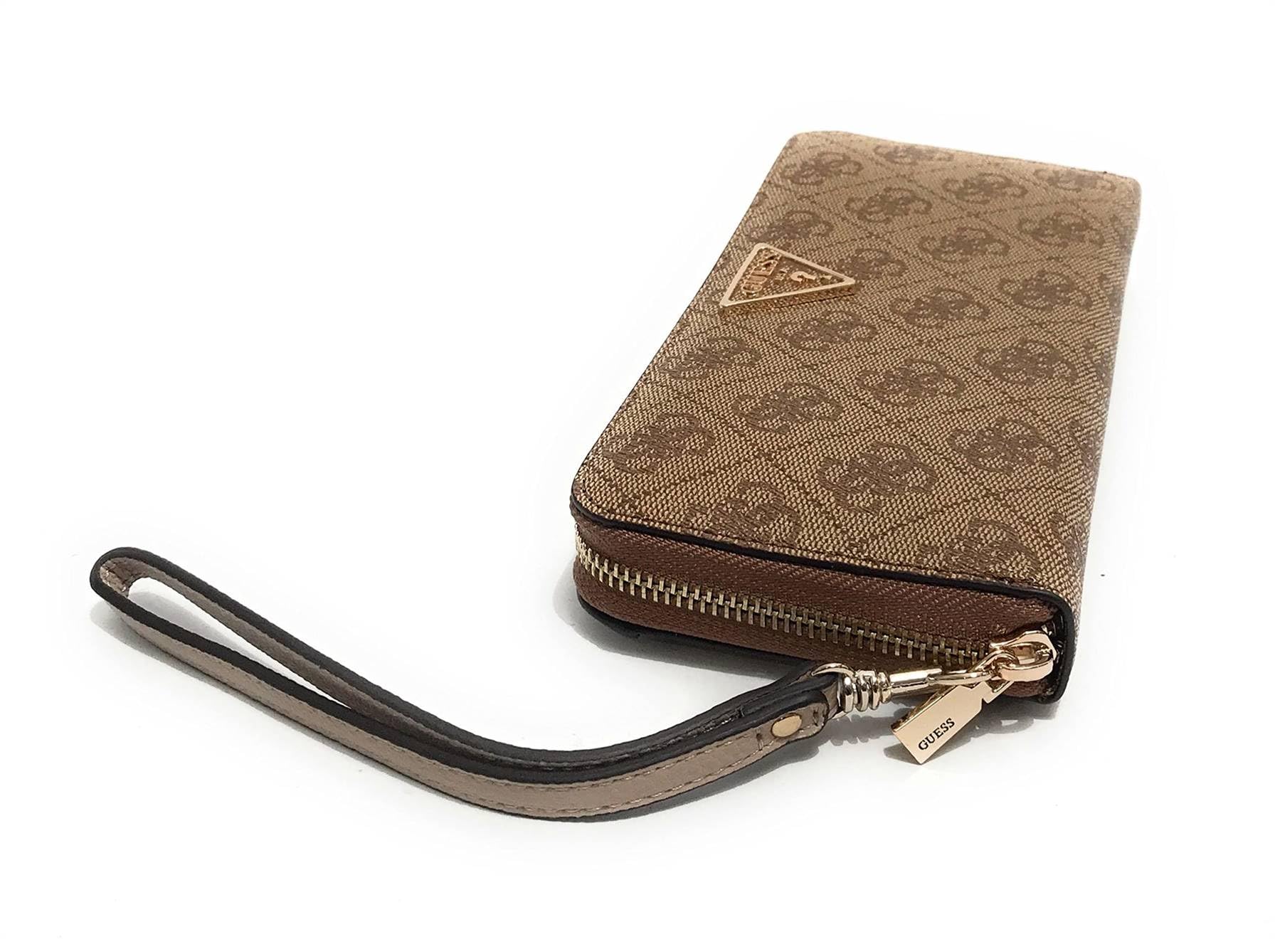 GUESS Laurel Large Zip Around Wallet, Latte Logo