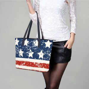 Womens Handbag American Flag Leather Tote Bag Top Handle Satchel Bags For Lady