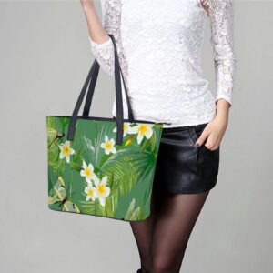 Womens Handbag Dragonflies Flowers Leather Tote Bag Top Handle Satchel Bags For Lady