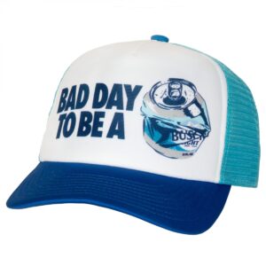 bad day to be a busch light trucker hat blue