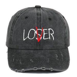 LIVOME Vintage Washed Baseball Caps for Men Women,It's Lover Not Loser Valentines Gift,Adjustable Athletic Embroidery Funny Trucker Hat Cotton Snapback Dad Cap Girl Youth Unisex Adult