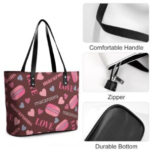 Womens Handbag Hearts And Love Pink Pattern Leather Tote Bag Top Handle Satchel Bags For Lady