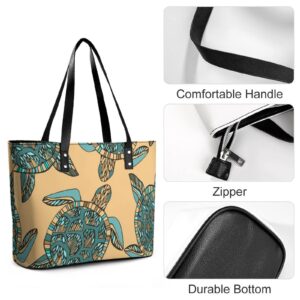 Womens Handbag Sea Turtles Leather Tote Bag Top Handle Satchel Bags For Lady