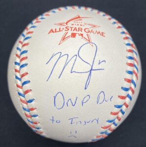 mike trout dnp due to injury :(signed 2017 all star game logo baseball mlb holo - autographed baseballs