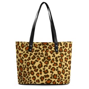 womens handbag leopard skin texture leather tote bag top handle satchel bags for lady