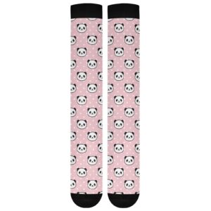 Kigai 1 Pair Cute Pink Panda Compression Socks 20-30mmHg Knee High Women Socks Tube Athletic Stockings for Men Sport Soccer Running Cycling Medical Nurse Winter Travel