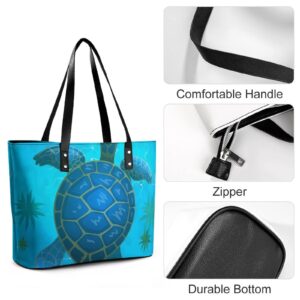 Womens Handbag Sea Turtle Leather Tote Bag Top Handle Satchel Bags For Lady