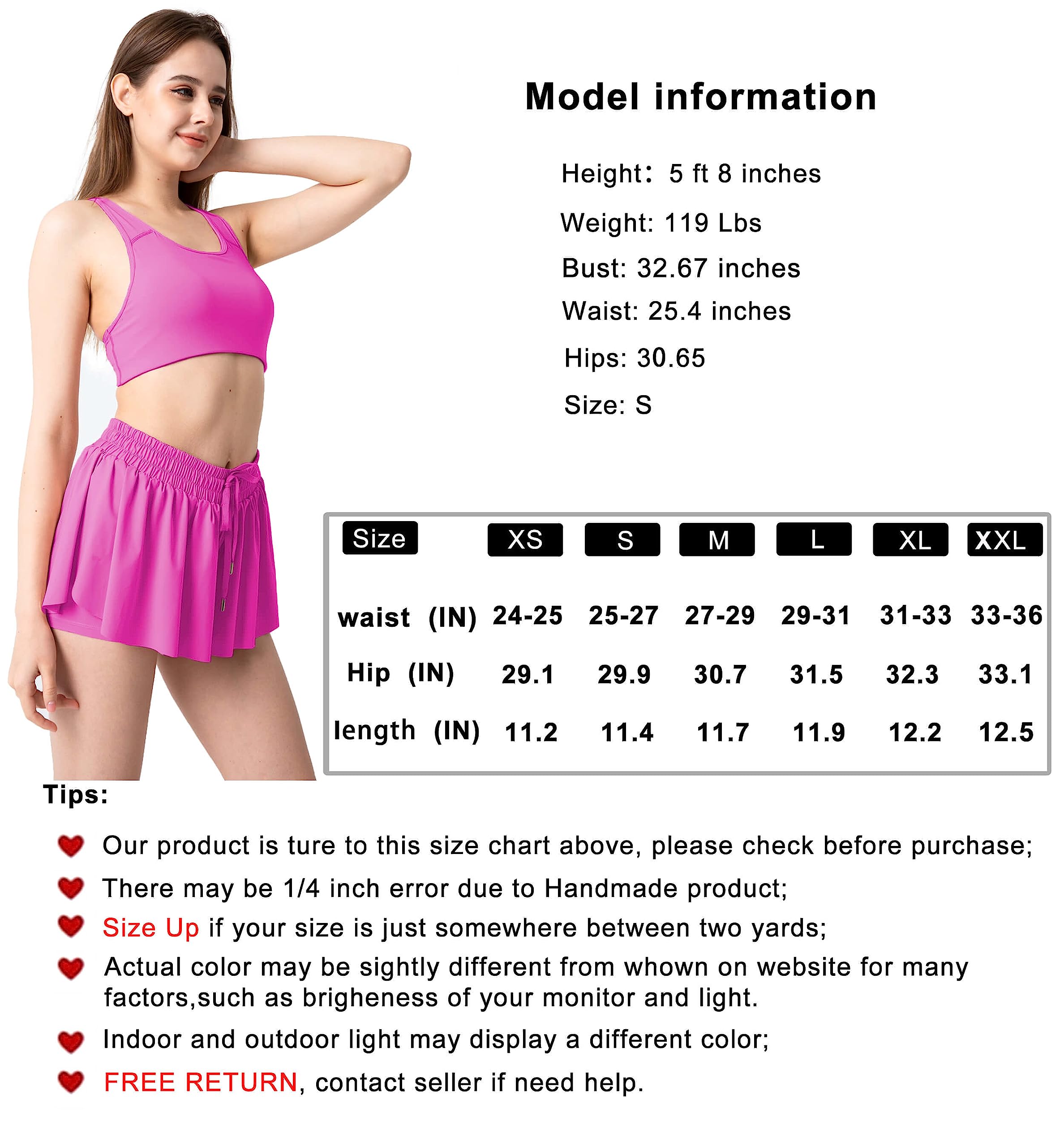 Shorts That Look Like A Skirt Yoga Workout Comfy Quickdraw Drawstring Flowy Shorts for Women Butterfly Shorts Fluorescent Red S