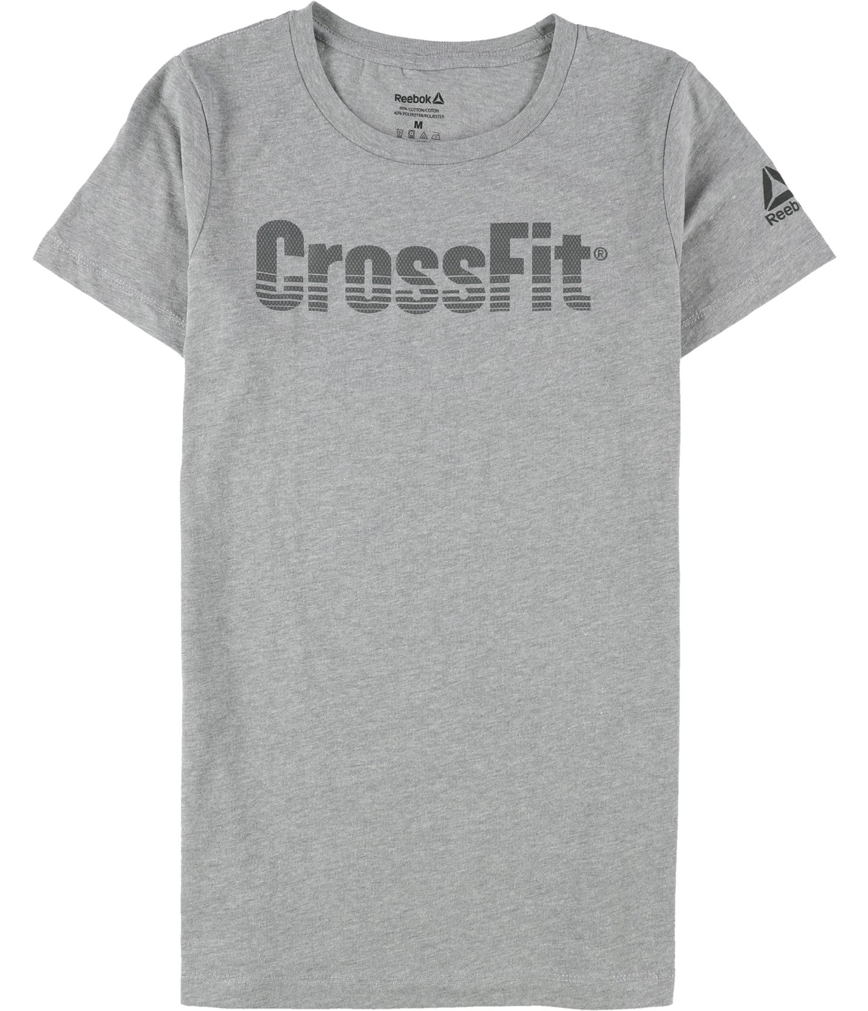 Reebok Womens Crossfit Graphic T-Shirt, Grey, X-Small