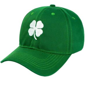 St. Patrick's Day Party Baseball Cap Ireland Irish Leaf Green Trucker Hat Four Leaf Clover Lucky Dad Caps 22.5"