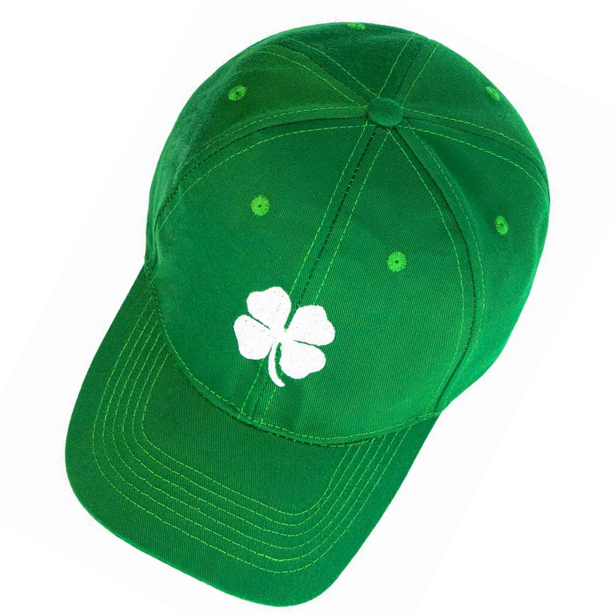 St. Patrick's Day Party Baseball Cap Ireland Irish Leaf Green Trucker Hat Four Leaf Clover Lucky Dad Caps 22.5"