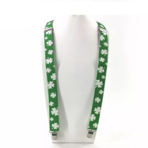 FGSS St. Patricks Day Shamrock Suspenders for Women Men - Adjustable Y-Back Braces Parade Party Accessories