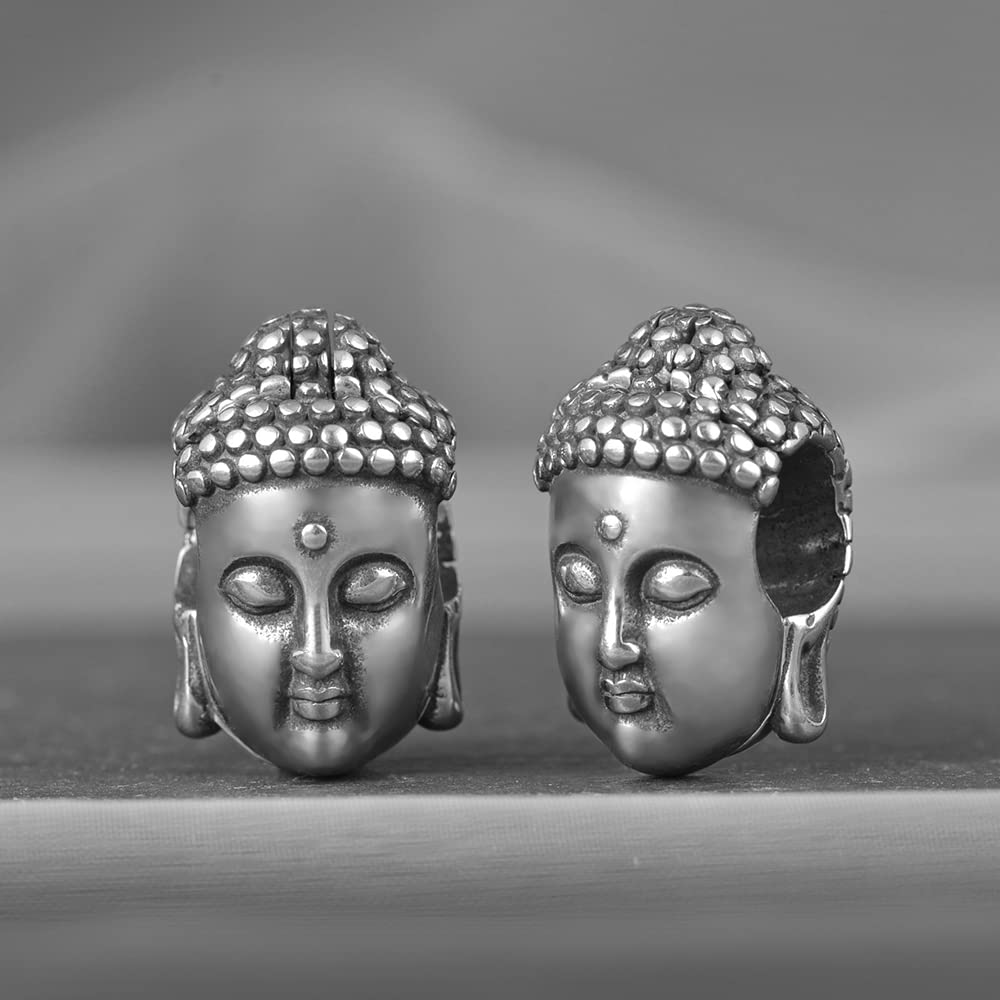 ERKUOO 2PCS Buddha Ear Weights Hangers for Stretched Dangle Ears Gauges Gothic Ear Tunnel Plug Taper Stretcher Expander Piercing Jewelry 15mm